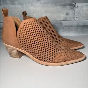 Dolce Vita Brown Perforated Ankle Booties
